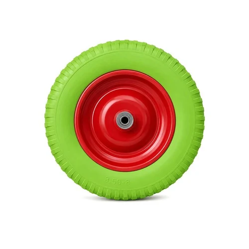 Roata pu roaba cu rulment Rosu 3.50-8